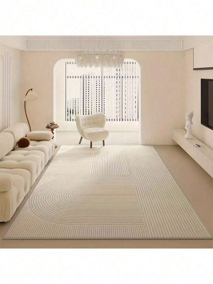 1 pièce Tapis rayé de haute qualité, tapis confortable rayé beige, tapis confortable en fausse laine, tapis décoratif, tapis de style élégant Ins, tapis de maison multifonctionnel et , tapis de salon, tapis de chambre à coucher, tapis d'entrée, tapis de cuisine, tapis de salle de bain, tapis de salle de jeux, tapis de bureau, tapis en polaire, tapis moelleux, tapis d'automne/hiver, tapis épais/moelleux