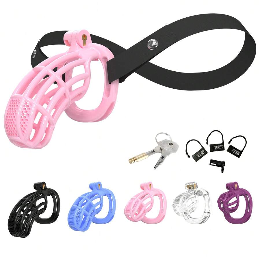 Haifan Chastity Auxiliary Belt Cock Cage For Men Stylish Honeycomb 3D Printed Resin Penis Cage With 4 Sizes Rings SM Products Adults Sex Toys