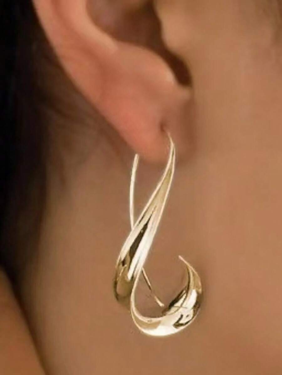 1 par de pendientes de aro elegantes con estilo bohemio y diseño asimétrico único, adecuados para uso diario y regalo para mujeres en el Día de San Valentín