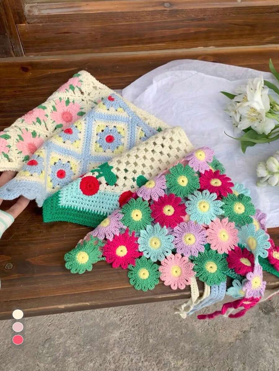 1 Stück französischer Dopamin-Ditsy-Blumenmuster-Bandana-Haarreif, ländlicher Sommerstil Kopftuch für Frauen, ästhetischer kleiner Gänseblümchen Haaraccessoire für Strandfotoshootings, Frühling/Herbst, Haaraccessoire