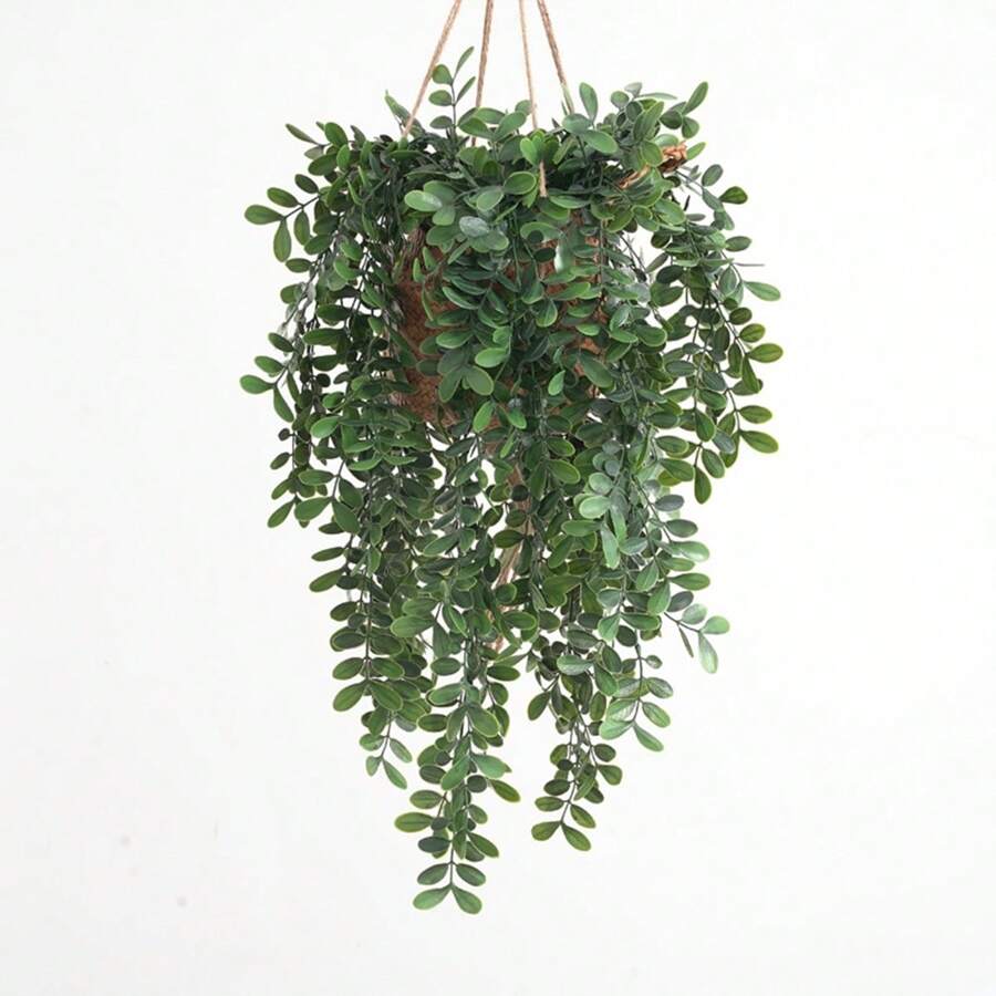 1/3/5PCS Artificial Hanging Plant, Fake Hanging Plant, Potted Green Plant, Artificial Eucalyptus, Pomelo Leaf , Mother's Day Gifts, Birthday Bifts, Graduation Season Gifts,Wedding Season, Suitable For Indoor And Outdoor Decoration Of Family Gardens