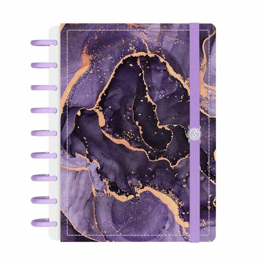 iscool Caderno Disco + Iscool 140 Fls Inteligente Mármore Cores