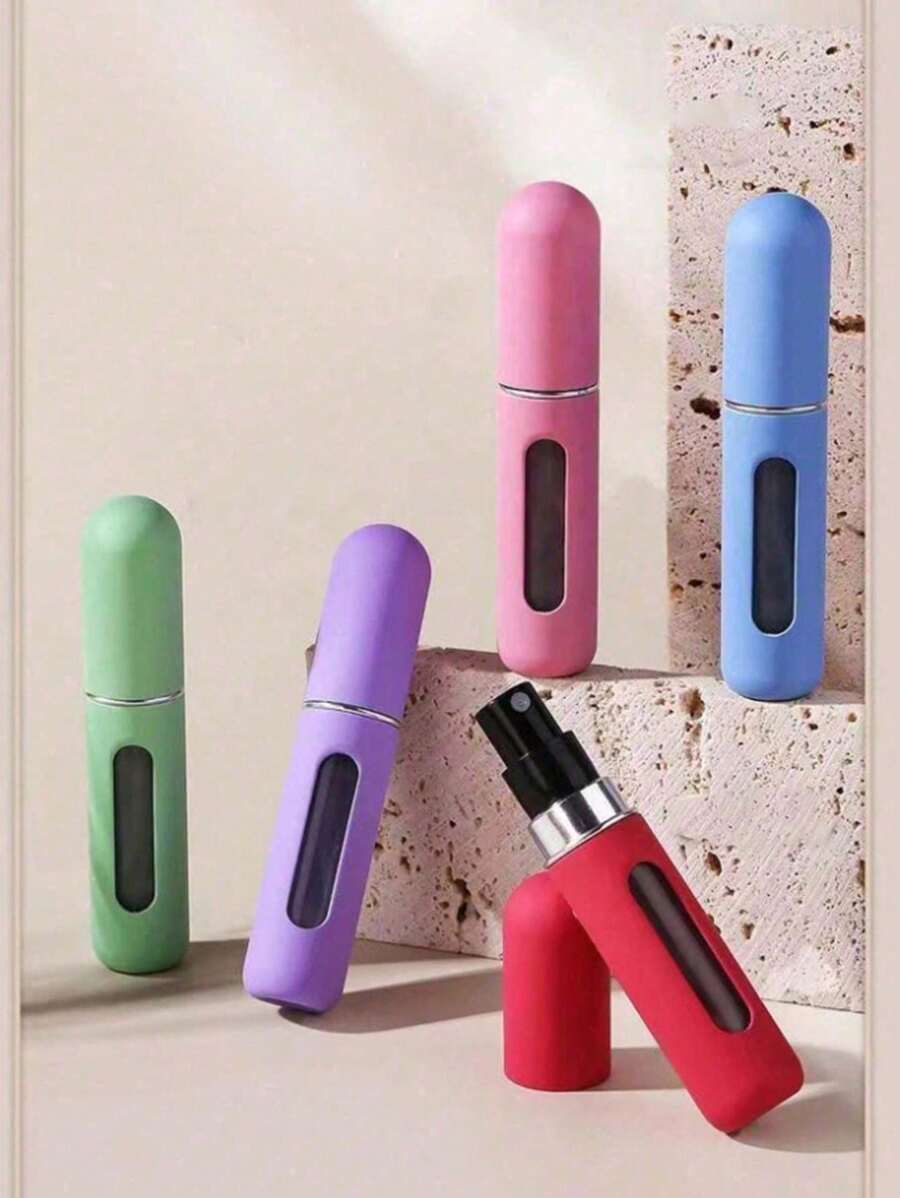 1/2/4pcs Refillable And Reusable 5ml Portable Perfume Spray Bottle, Convenient Cosmetic Sample Container For Perfume Storage And Carrying