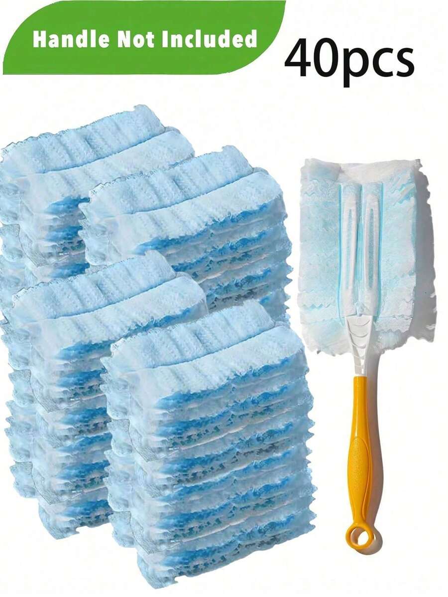 40pcs Disposable Duster Refills, Electrostatic Duster Heads Replacement - Effortless Dust Removal For Electronics, Furniture, Blinds, And Ceiling Fans – (Handle Not Included) - Cleaning Supplies, Cleaning Accessories