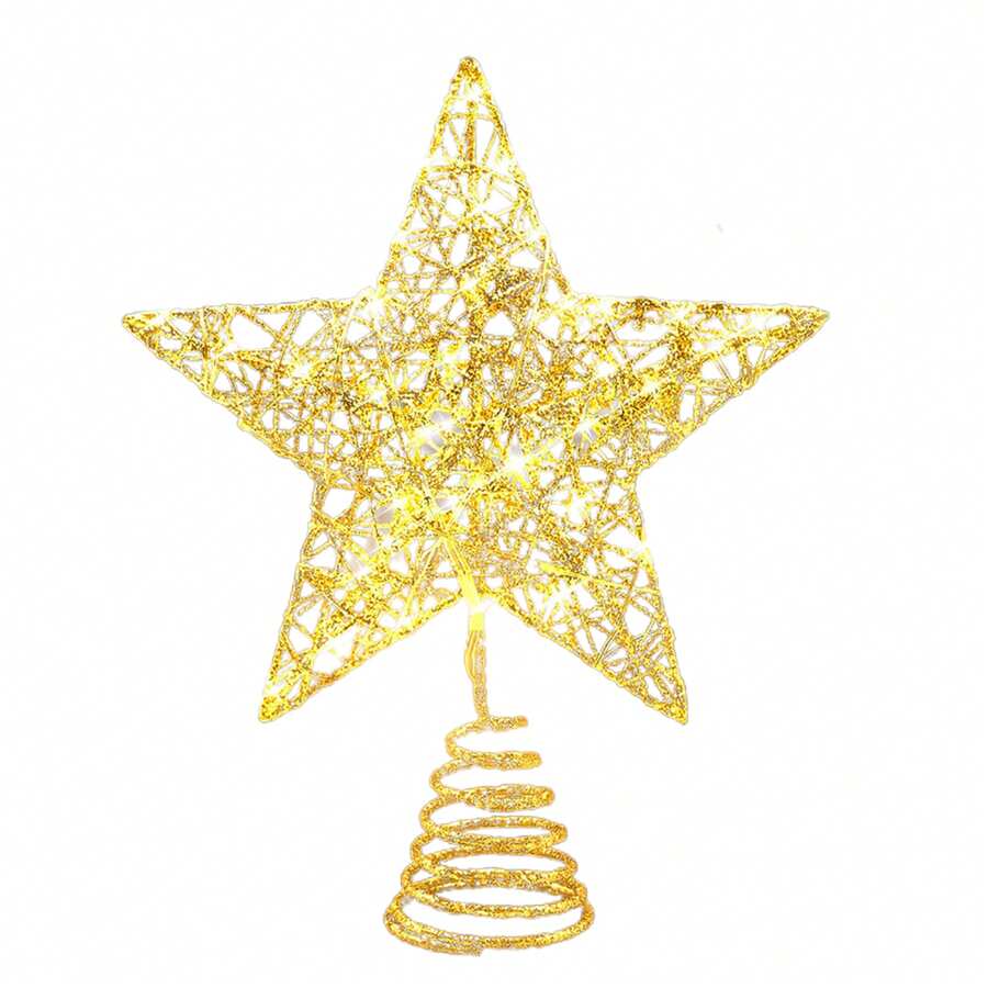 Lighted Christmas Tree Topper, Star Treetop With Lights Warm White Fairy Lights, Holiday Christmas Tree Decorations