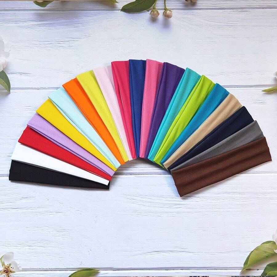 Set de 8 diademas para mujer de estilo aleatorio y antideslizante - Diademas deportivas de moda para el cabello de la mujer, diademas suaves y elásticas de tela para mujer para entrenamiento, yoga y correr