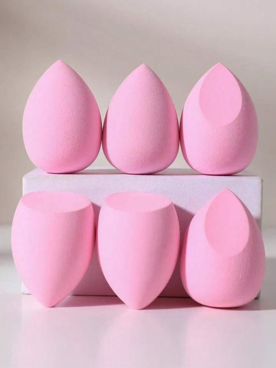 6pcs Makeup Sponge, Random Shape, Suitable For All Skin Types, Latex-Free Multi-Purpose Makeup Sponge For Liquids, Creams And Powders, No Stripes, Smooth Make-Up Applications, Simple And Beautiful, Easy To Carry.