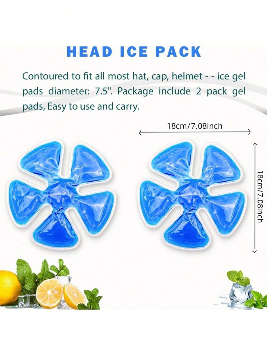 Cooling Ice Pack Inserts, Summer Heatstroke Prevention Reusable Head Ice Bag For Cooling Summer Cooling,Beach,Travel