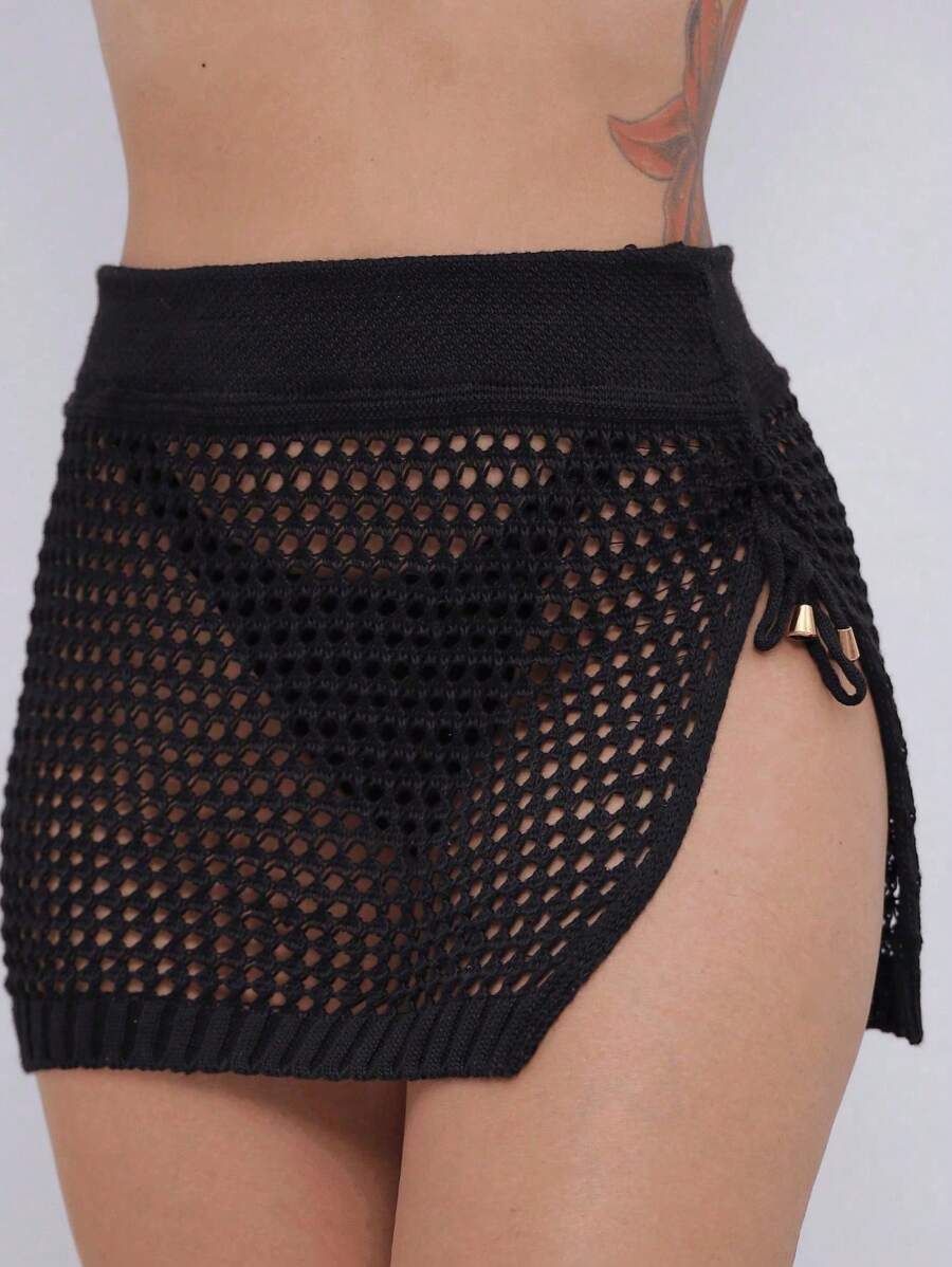 Saia Saida De Praia Com Fenda Lateral Lindos Detalhes Com Cordao