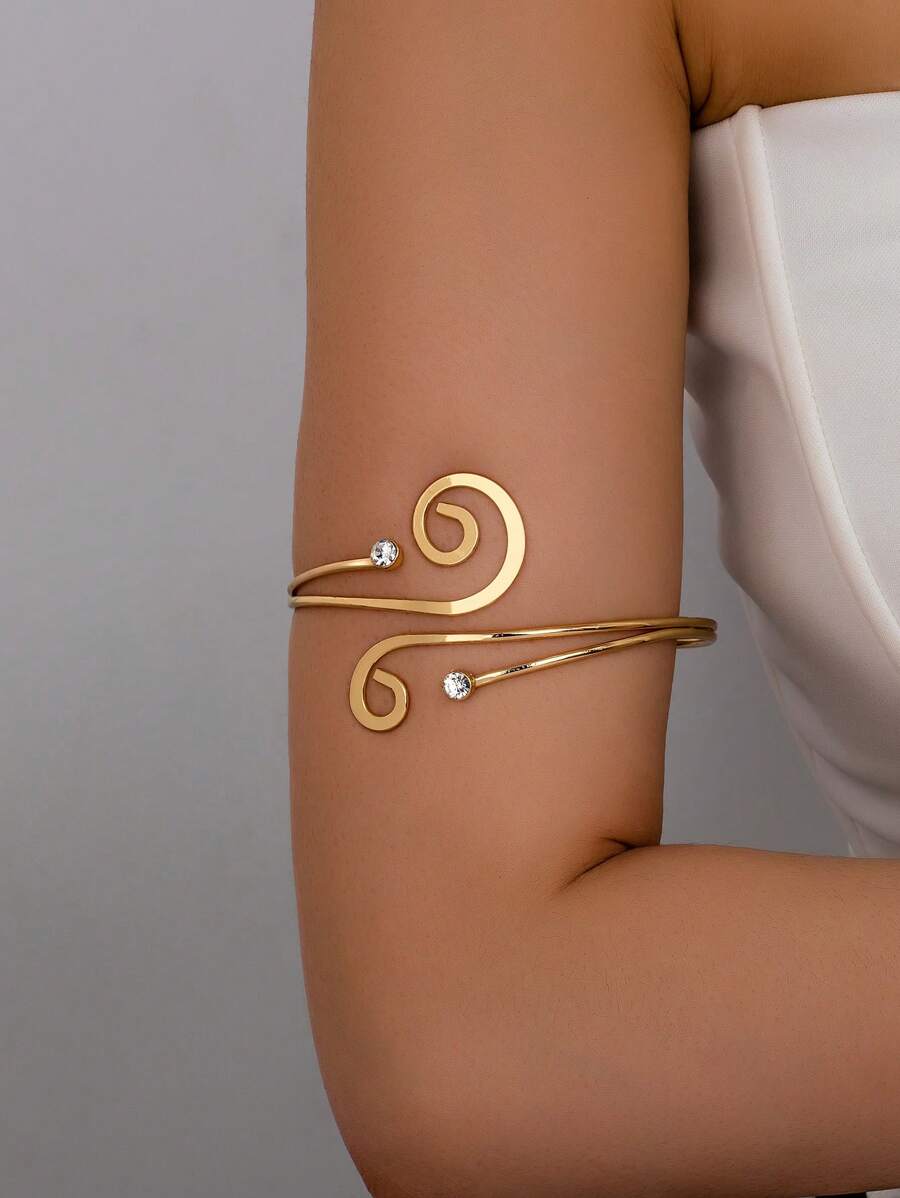 1 pieza Brazalete con diseño de remolino para mujer, adorno corporal para el brazo superior
