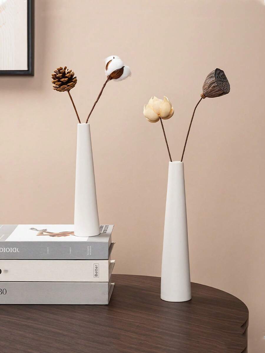 1pc Nordic Minimalist Creative Flower Vase Decor For TV Cabinet, Dining Table, Cylinder Shaped Vase Decoration, INS Style
