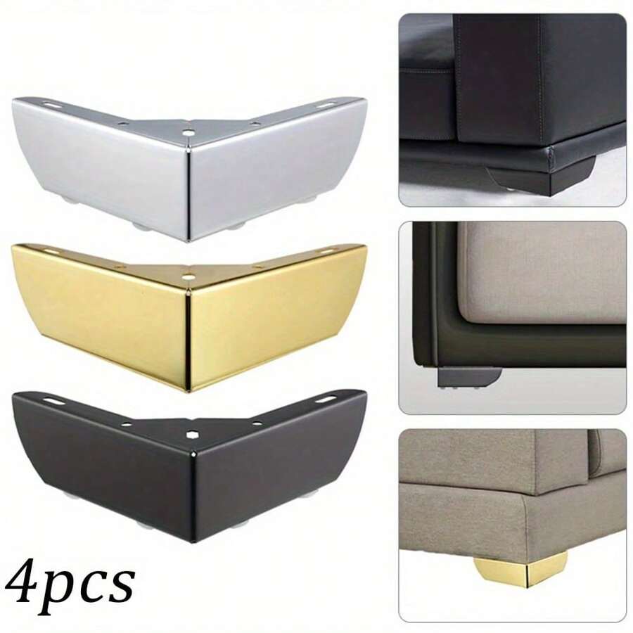 4Pcs Durable Heavy Load Bearing Furniture Legs Metal Cabinet Three-Pronged Feet Triangle Sofa Legs DIY Furniture Hardware Legs