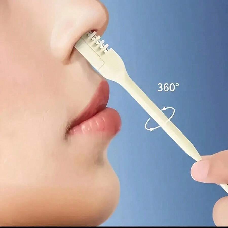 Set de 3 recortadores de vello nasal, recortador manual portátil de doble cabezal giratorio a 360° para un recorte preciso y multifuncional