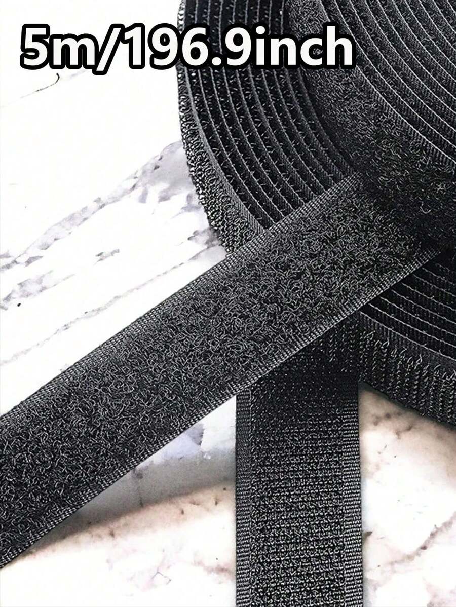 196.9inch Magic Tape With Hook And Loop For Shoes And Clothes,Hook And Loop Double-Sided Tape, Self-Adhesive Magic Tape, For Window Fixation, Photo Frame, Mosquito Net,Clothes, Bags,Carpet, Car Strong Adhesive