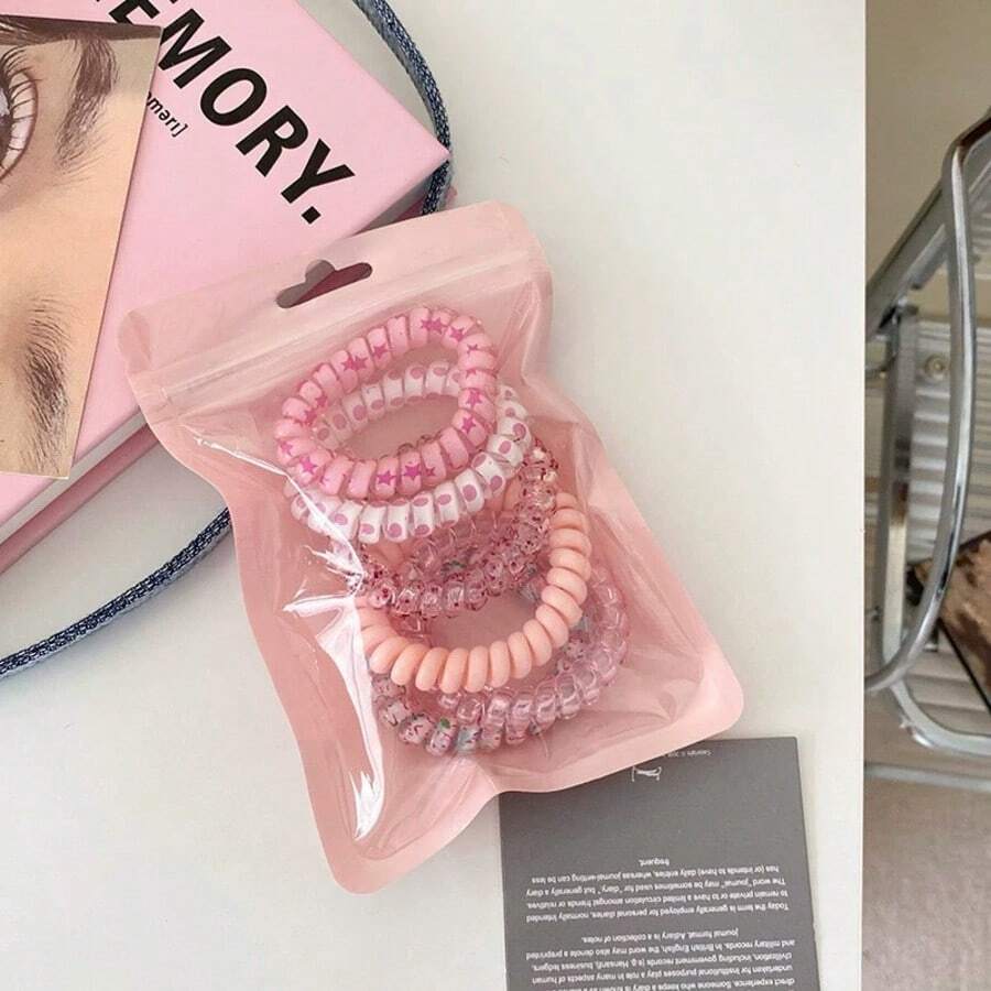 6 pièces Set de Chouchous Spirale, Chouchous Spirale, Accessoire de Cheveux Dégradé Bicolore, Coloré, Combinaison Élastique de Bandes de Caoutchouc pour Cheveux, Chouchous Simples, Style Décontracté. Attaches pour Queue de Cheval, Élastiques à Cheveux, Élastiques à Cheveux, Chouchous