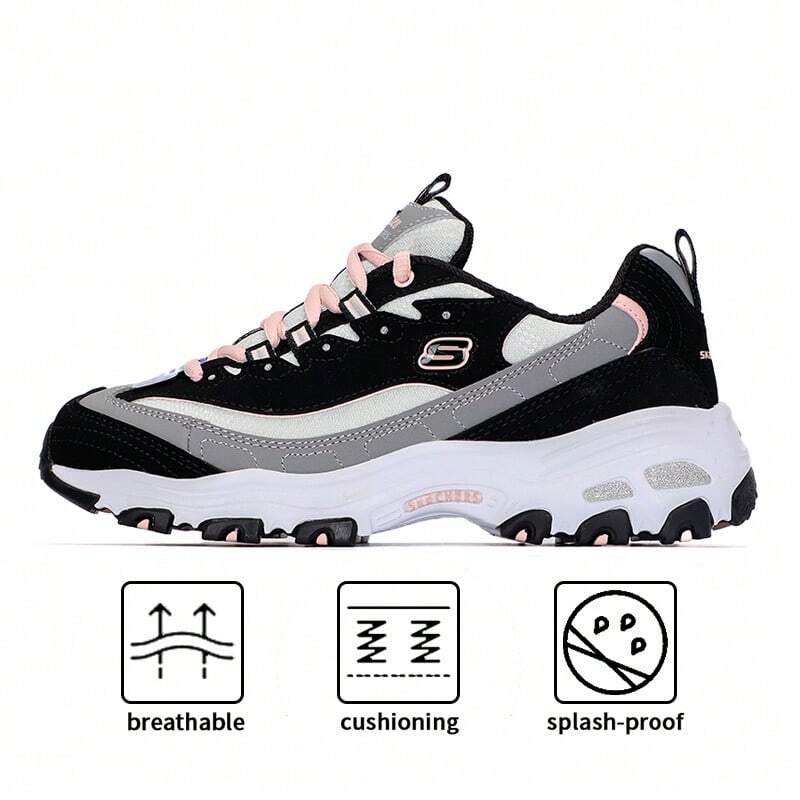 Skechers D'LITES 1.0 Leisure Shoes Panda Print Lightweight Shock Absorbing Women's Outdoor Commute Sneakers, Suggest Ordering 1/2 Size Down For 37 And Above
