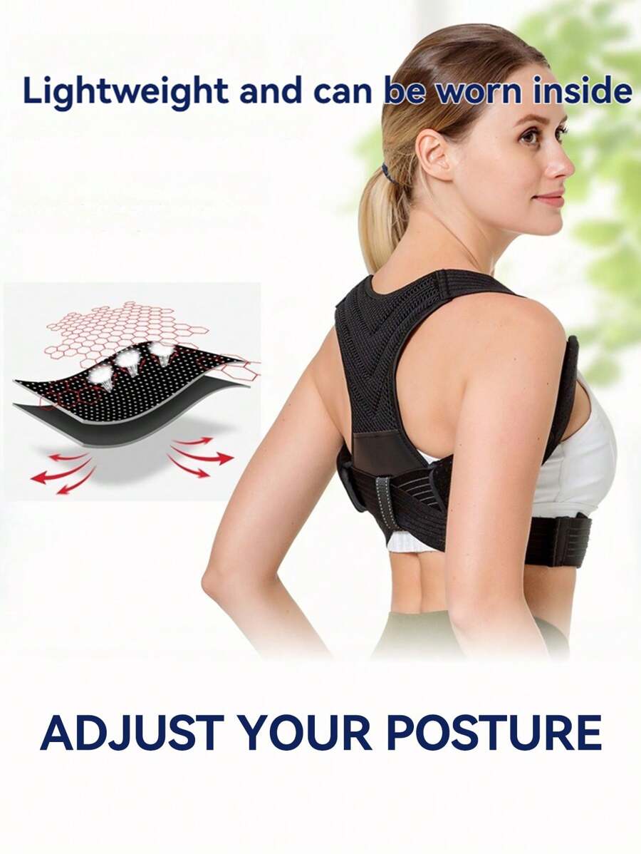 Corset de maintien du dos avec bandes de renforcement en acier et bandes en filet élastique haute densité, léger et respirant