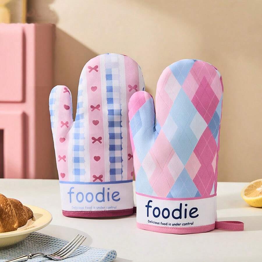 Creative Design Heat Resistant Gloves, Microwave Oven Baking Gloves, Anti-Slip & Thick Heat Insulation For Kitchen Use