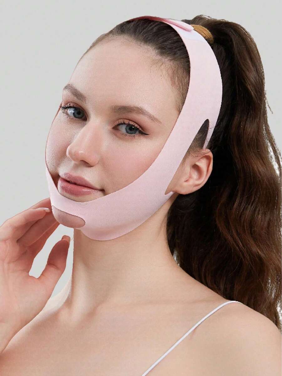 1pc Women V-Shaped Face Lifting Device Breathable Sleep Mask, Suitable For Home Wear