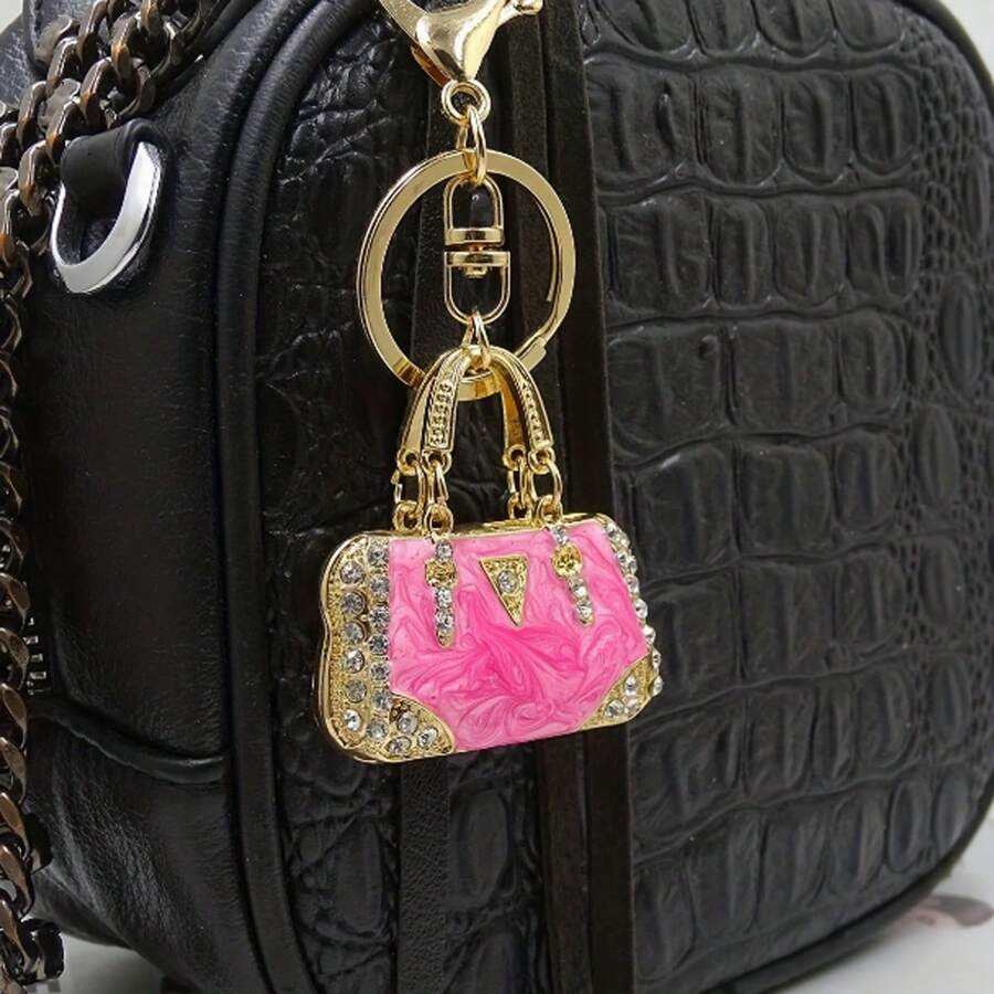 Mini Sparkling Rhinestone Enamel Keychain Purse Bag Backpack Pendant Charm - Fashionable And Functional Accessory For Women - Perfect Gift Idea Y2K Beach Accessories Daisy