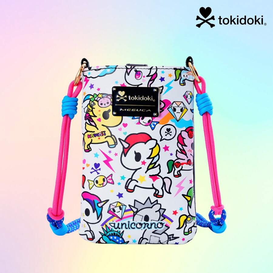 TOKIDOKI Tokidoki Unicorno PU Leather Crossbody Cell Phone Purse, Lightweight Shoulder Bag Wallet Credit Card