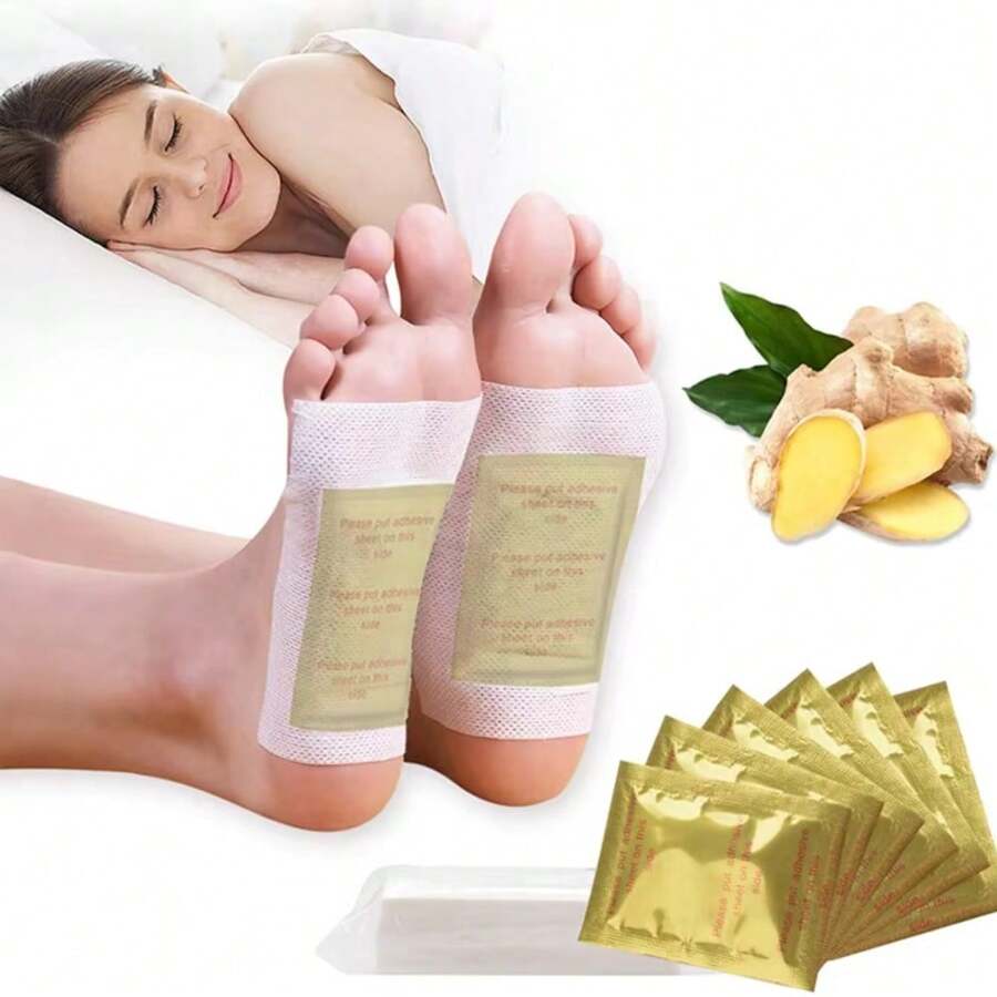 10/50/100 piezas Parches para pies con jengibre - Almohadillas de cuidado profundo de los pies, parches para pies de adultos con jengibre, carbón de bambú, lavanda y hierbas