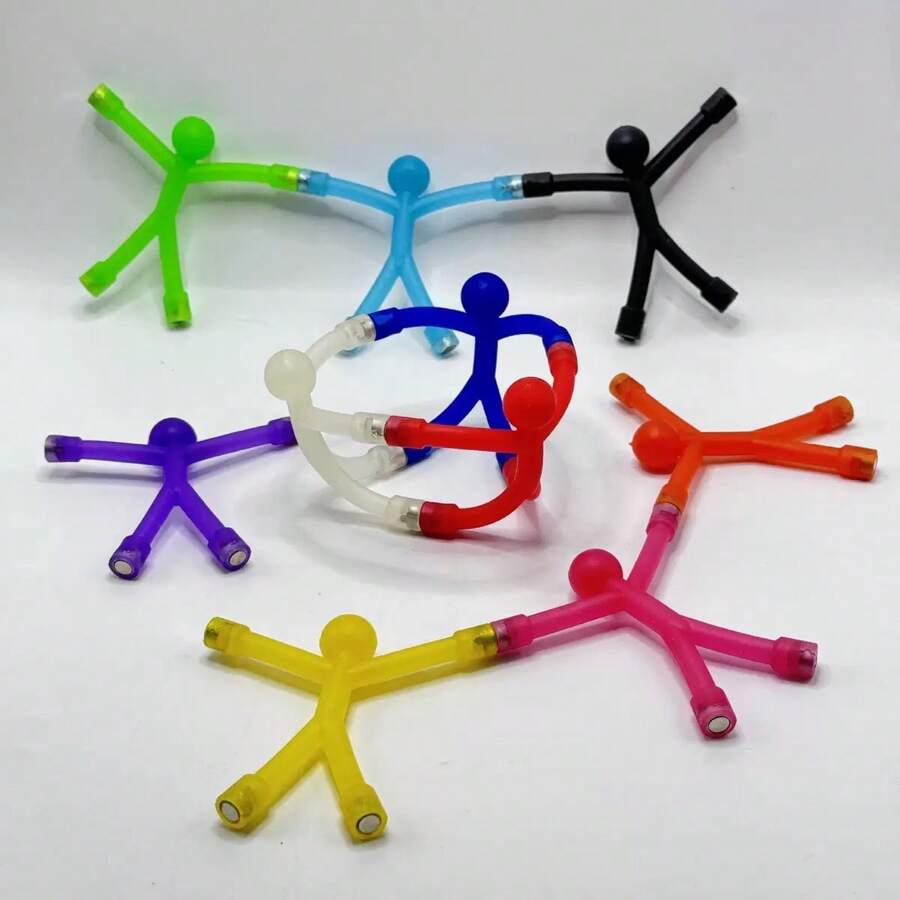 3pcs Funny Magnetic Climbing Man Stress Relief Mini Changeable Magnetic Matchstick Figure Toy, Strong Adhesive Fridge Magnet