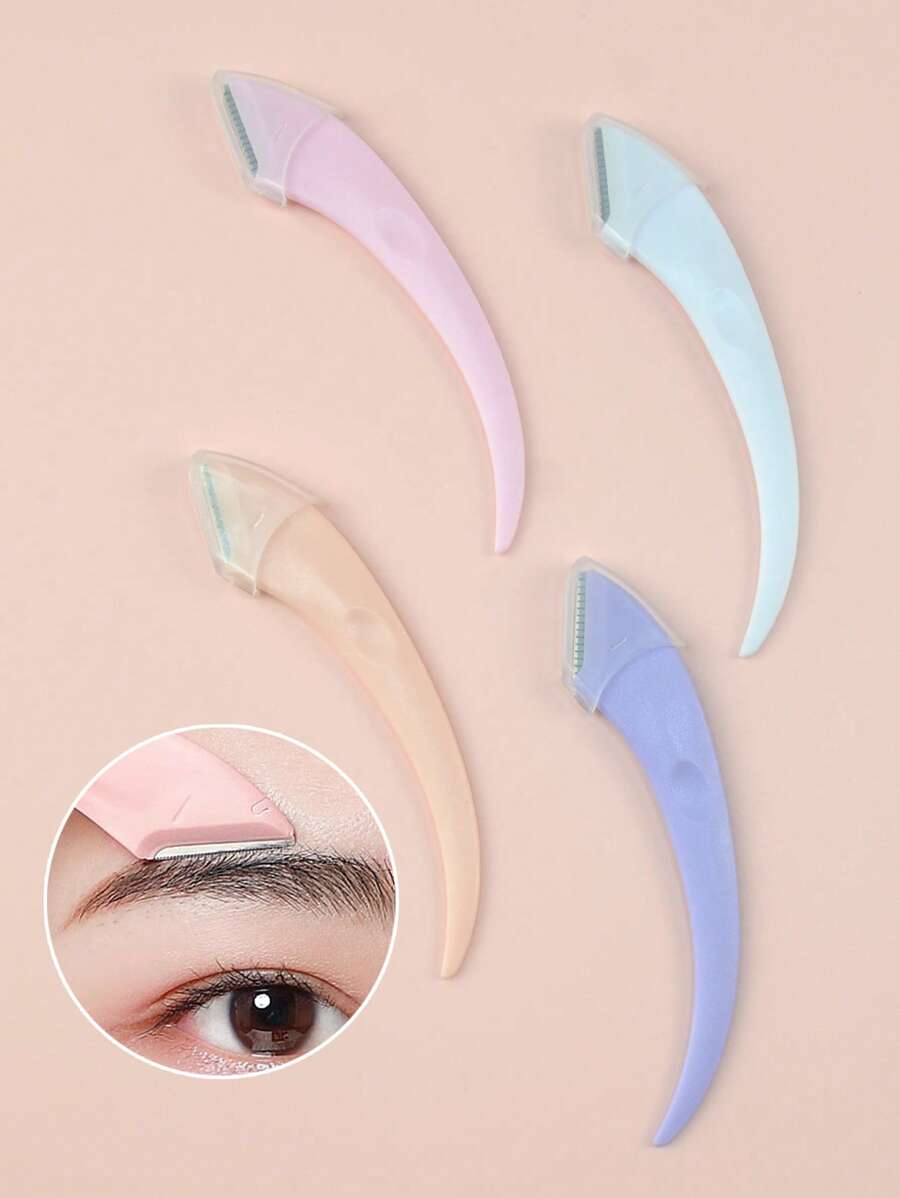 10/20pcs Assorted Crescent-Shaped Eyebrow Razors, Suitable For Beginners, Men & Women Eyebrow Grooming Tool