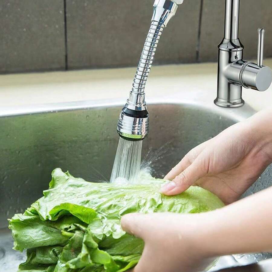 1 pezzo Prolunga per rubinetto d'acqua creativa a rotazione a 360°, modalità 2 in 1: prolunga e rotazione, beccuccio anti-schizzi, per risparmio idrico in cucina e prolunga rubinetto