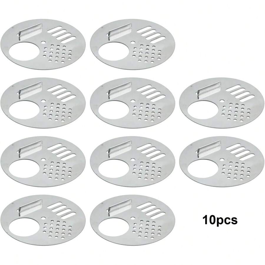 10pcs Metal Circular Beehive Entrance, Metal Round Hive Door Stainless Steel Beekeeping Tools (With Screws)