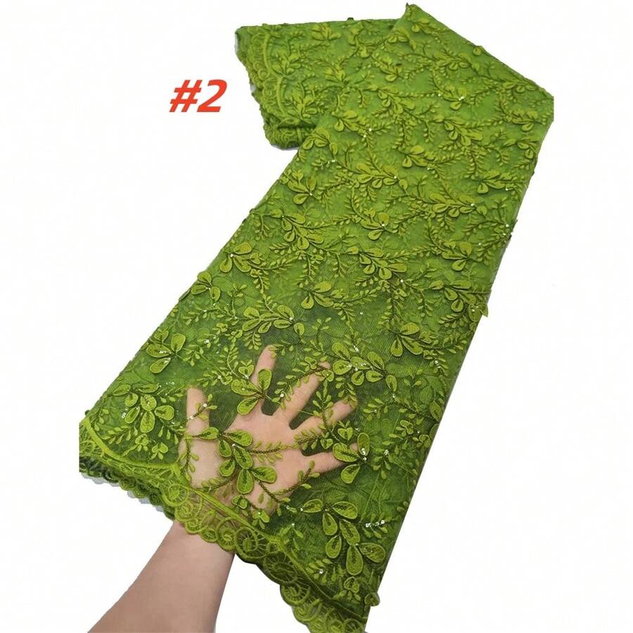 Nigerian Guipure Cord Lace Fabric 2025 High Quality Lace Material Embroidery African Milk Silk Lace Fabric For Wedding Dress Sewing