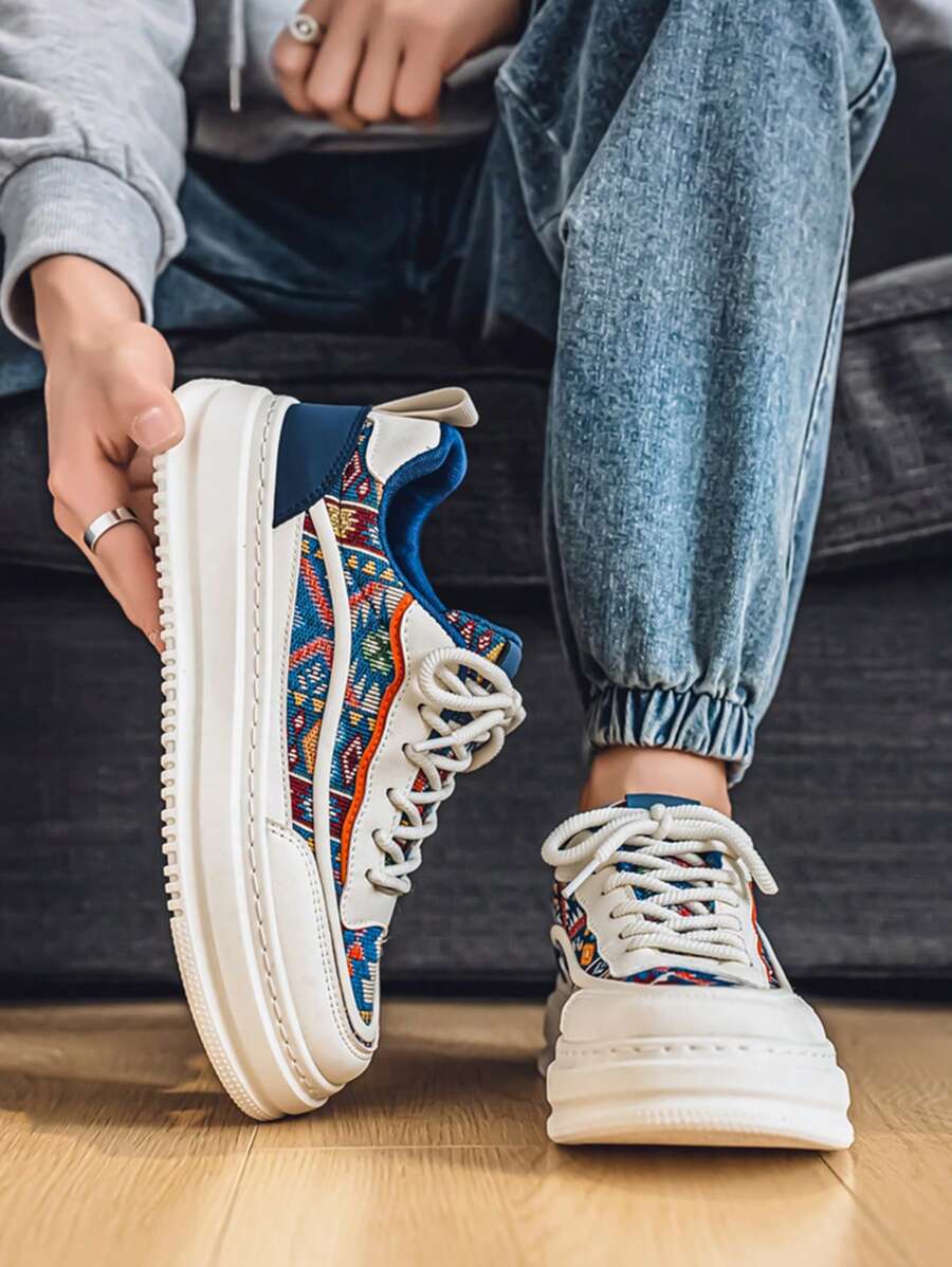 Men's Fashionable Rope Thick Sole Low-Top Casual Sneakers Canvas Shoes, Versatile For Spring/Summer