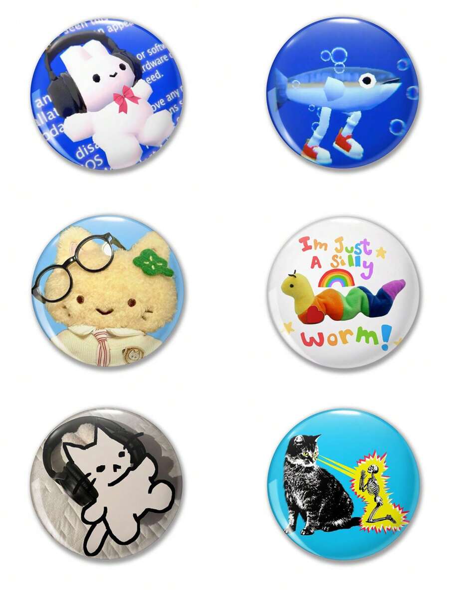 Broche de distintivo de padrão engraçado, broche feminino, pingente de bolsa, acessórios de vestuário, presente divertido para amigos, família, professores, colegas de classe