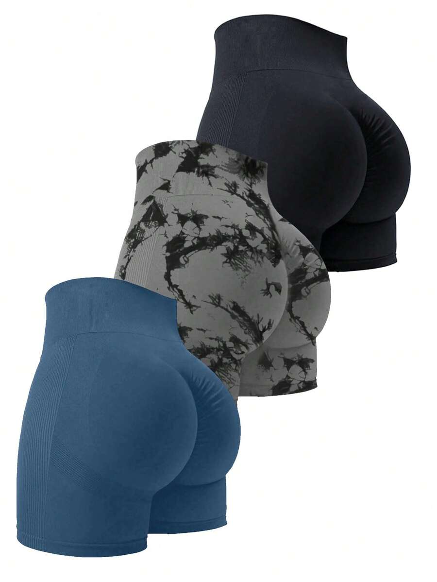 3pcs/Set Butt Lifting Fitness Sports Yoga Running Shorts