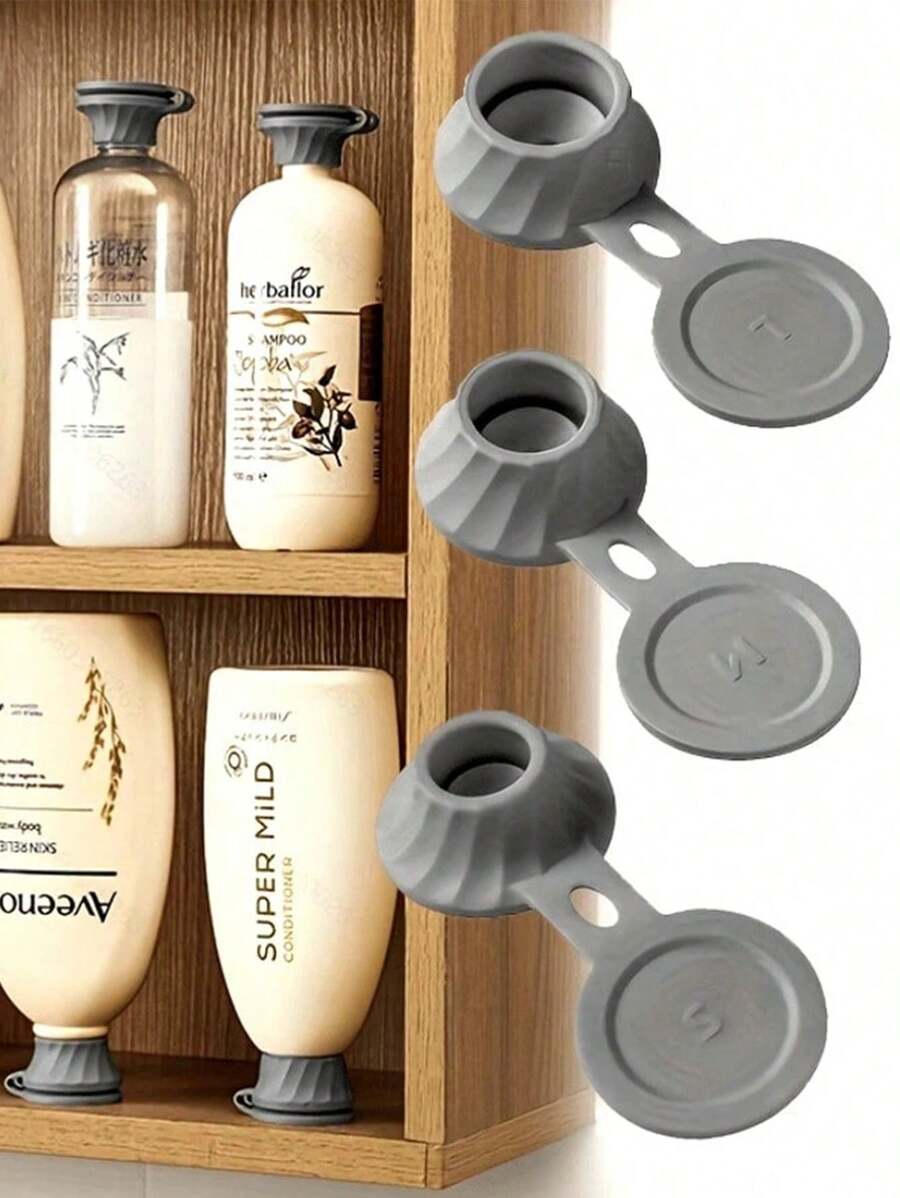 3 pièces Kit de vidage de bouteille Capuchon pour distributeur inversé Shampooing Lotion, Ensemble retourné Saver avec adaptateurs de 3 tailles, Bouchons de bouteille inversés étanches pour vider les lotions, shampooings et condiments de cuisine