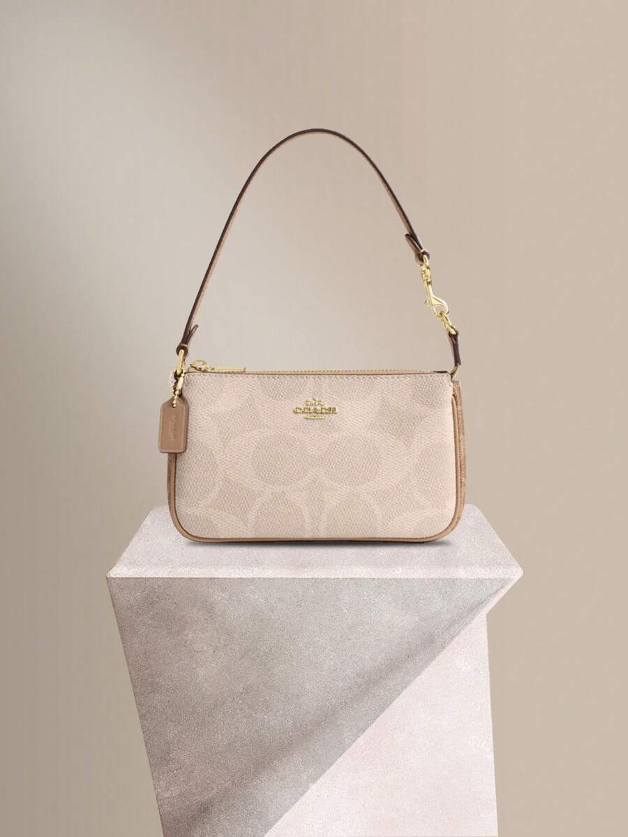 Coach Bolso de hombro Nolita 19 de lona con diseño icónico, bolso cruzado para mujer, bolso de axila vintage, bolso de mano cuadrado, maletín elegante de viaje, bolso de embrague
