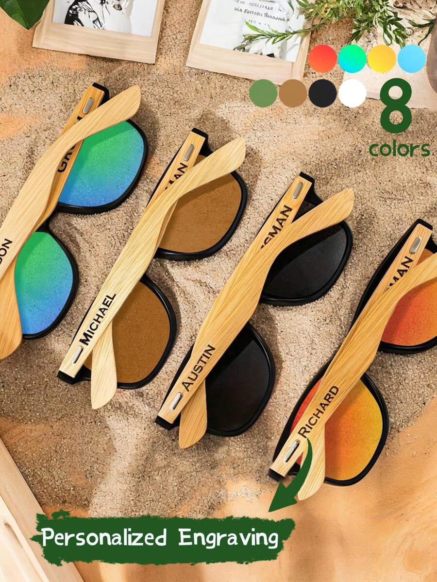 1 pièce Lunettes de mode personnalisées - Lunettes de soleil avec texte personnalisé, personnalisées spécialement pour votre commande personnelle, cadeau de compagnon pour fête entre célibataires, cadeau du témoin, lunettes de mode personnalisées d'anniversaire, miroir de soleil en bois personnalisé, lunettes de mode du témoin personnalisées, cadeau de mariage pour homme, souvenir de mariage, cadeau d'anniversaire, cadeau de fête, cadeau de mariage, cadeau de fête des pères, multifonctionnel, ornemental, réutilisable, raffiné, élégant, de haute qualité, coloré, moderne, personnalisé, unique, cadeaux idéaux pour lui, cadeaux idéaux pour elle, petit ami, papa, petite amie, maman, famille, amis, salon de thé, maison, jardin, bureau, pour les anniversaires, pour la Saint-Valentin, pour la fête des mères, pour les anniversaires, pour la fête des pères, pour la remise des diplômes, pour les mariages, pour le pendaison de crémaillère