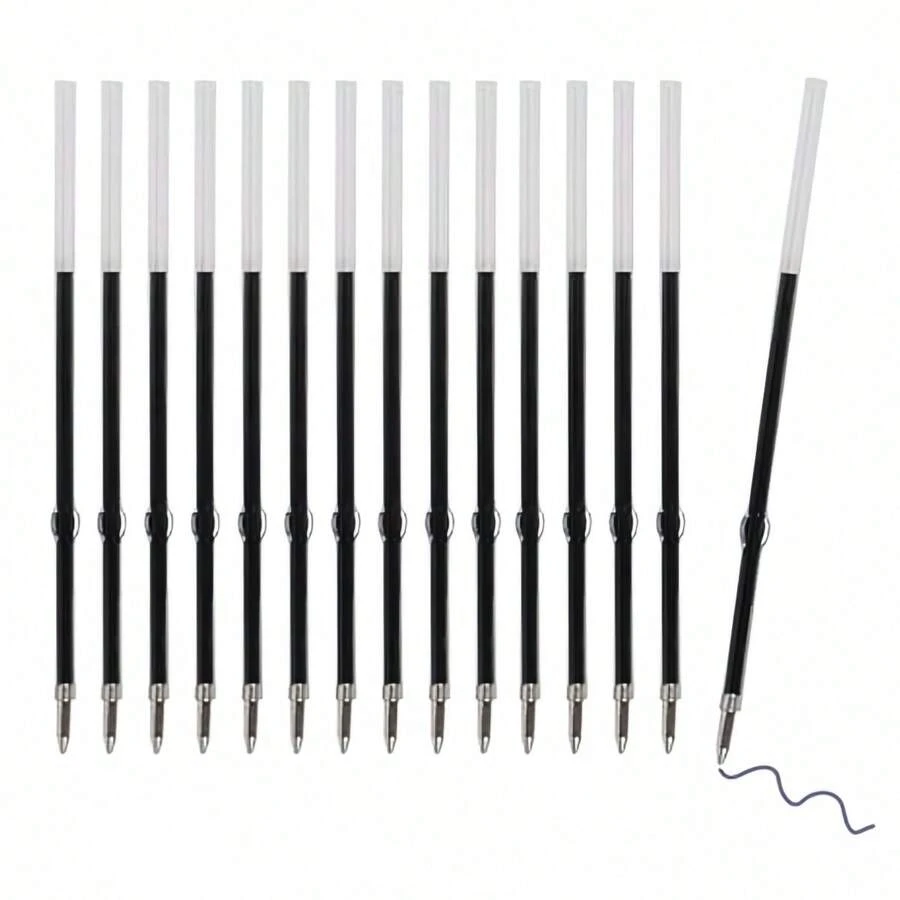 100 Stück Kugelschreiberminen in Blau & Schwarz, 0,7mm Kugelschreiberminen, ausziehbare Stiftminen, für Schüler & Büroartikel Schulanfang