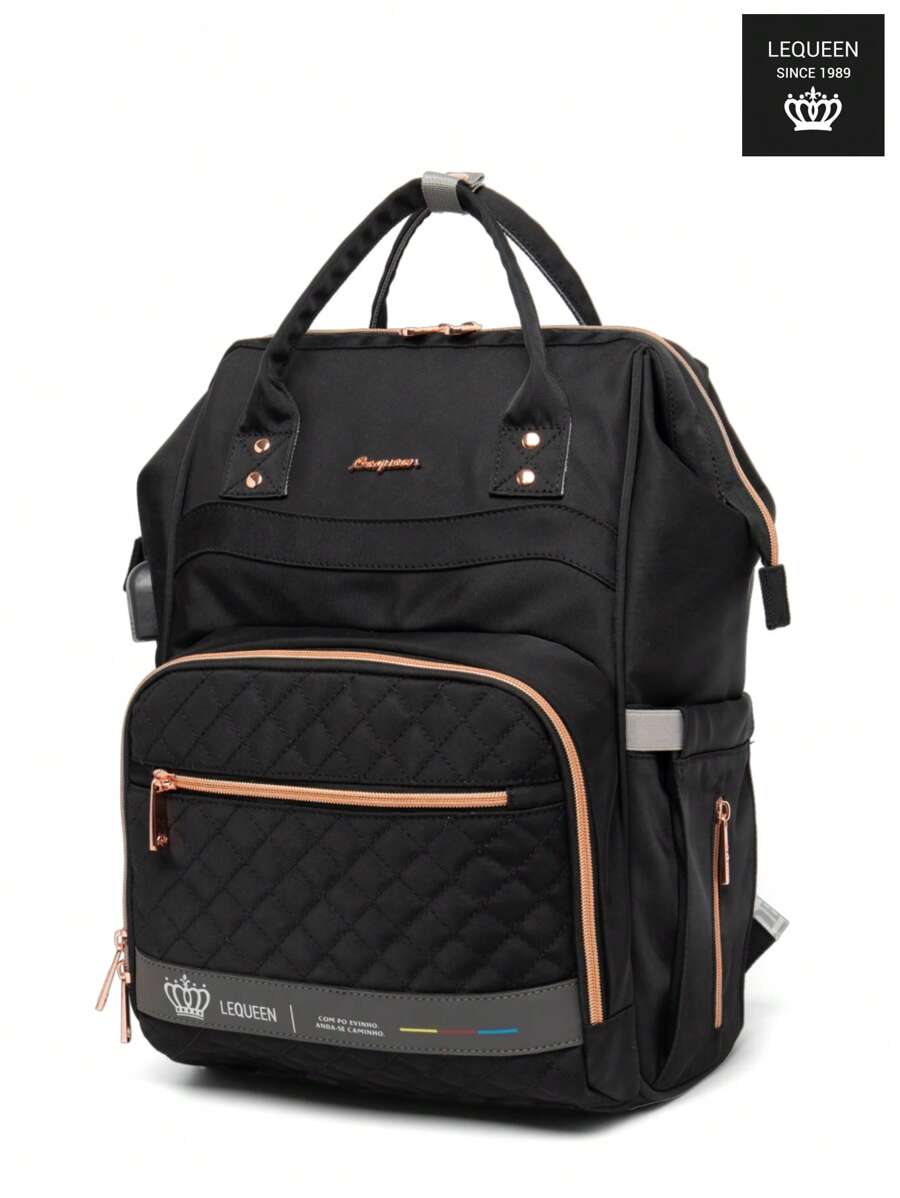 LEQUEEN 1pc Oxford Cloth New Mom Bag With Large Capacity, Multifunctional Maternity Diaper Bag For Outdoor Travel Maternal Supplies Storage