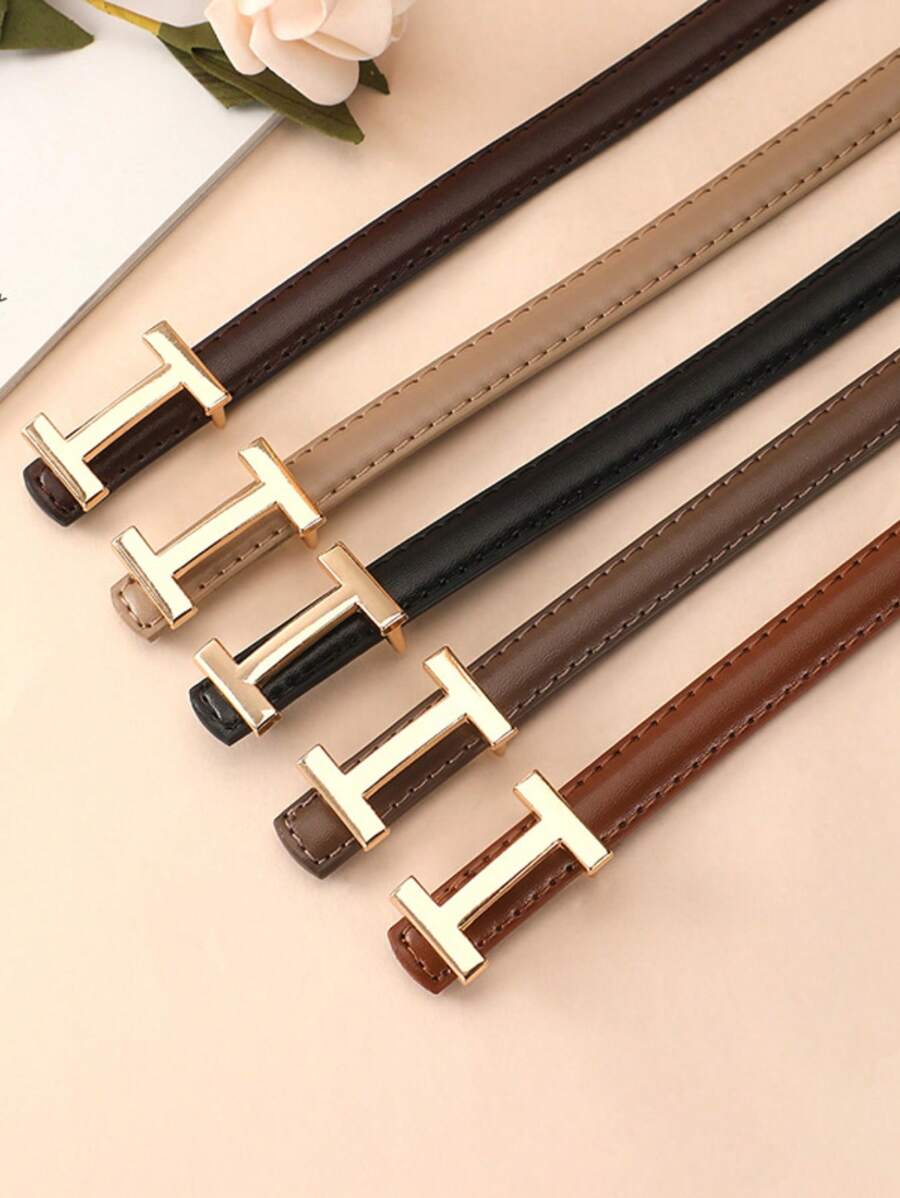 1/2 piezas Cinturón pequeño, cinturón simple y versátil para mujer, cinturón delgado a juego con falda, camisa, traje, pantalones, diseño delgado para el verano, escuela