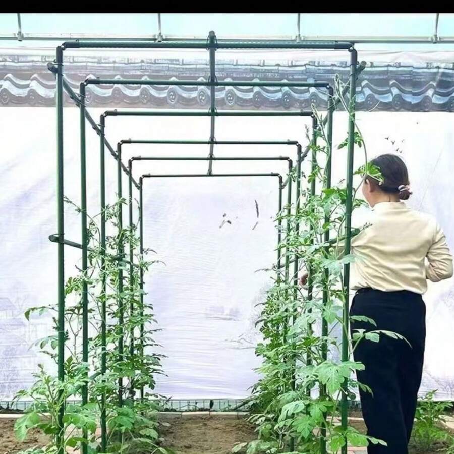 12 pezzi Tubo in plastica e acciaio da 8 mm per pergolati da giardino, supporto per piante rampicanti, sostegno per fiori