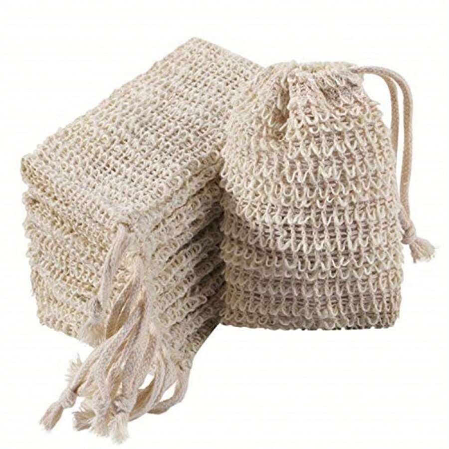 5pcs Unscented Exfoliating Soap Bags, Shower Soap Bags For Lathering And Drying Soap Bars, Reusable Soap Saving Bags Back To School