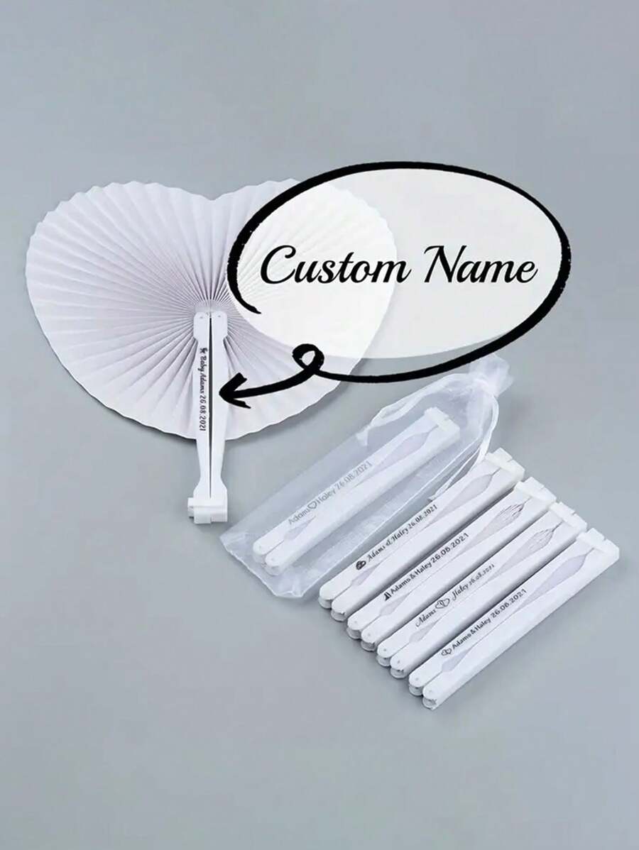 10/20 pièces Éventails de mariage en papier blanc personnalisés, convient pour les souvenirs de fête, les cadeaux d'engagement, de baptême des jeunes, les cadeaux d'invités. Personnalisation rustique, rétro, simple, , décontractée. Idéal comme cadeau pour la famille, les amis, la remise de diplôme des jeunes, les mariages. Multifonctionnel, réglable, durable, ornemental, réutilisable, exquis, adorable, haute qualité, moderne, coloré, confortable, élégant, personnalisé, unique, rafraîchissement de la maison