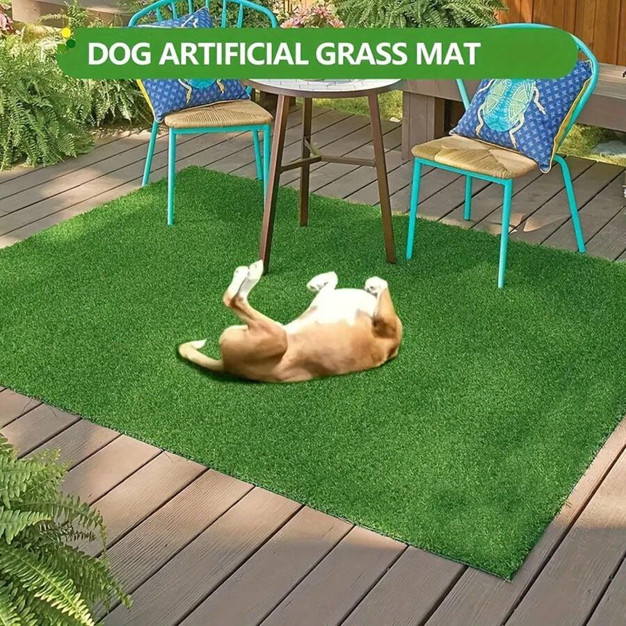 2 piezas de Alfombra de césped artificial de alta densidad y 20 mm de grosor - Resistente al fuego y sin desprendimiento de plástico para patio, área de mascotas y pasillo de boda