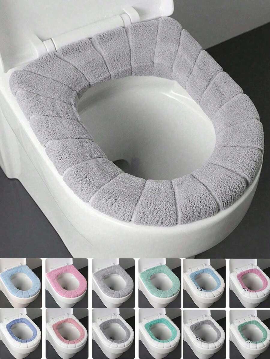 1pc Creative Pumpkin Pattern Toilet Seat , Washable Cushion, Anti-Slip Bottom For Bathroom Decor