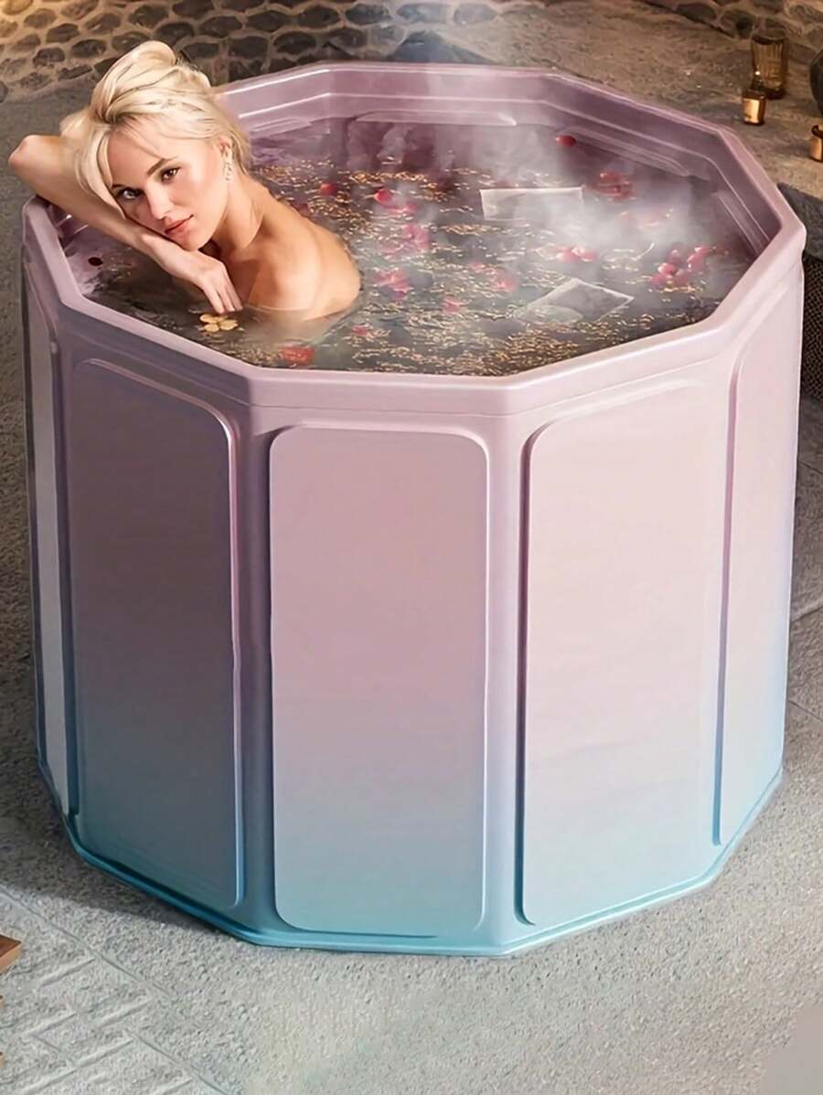 Portable Oversized Foldable Bathtub - Adult Inflatable Spa And Hot Tub, Small Space Compact Shower And Soaking Tub, No Electricity, Bathroom And Outdoor Bathroom Solution Back To School