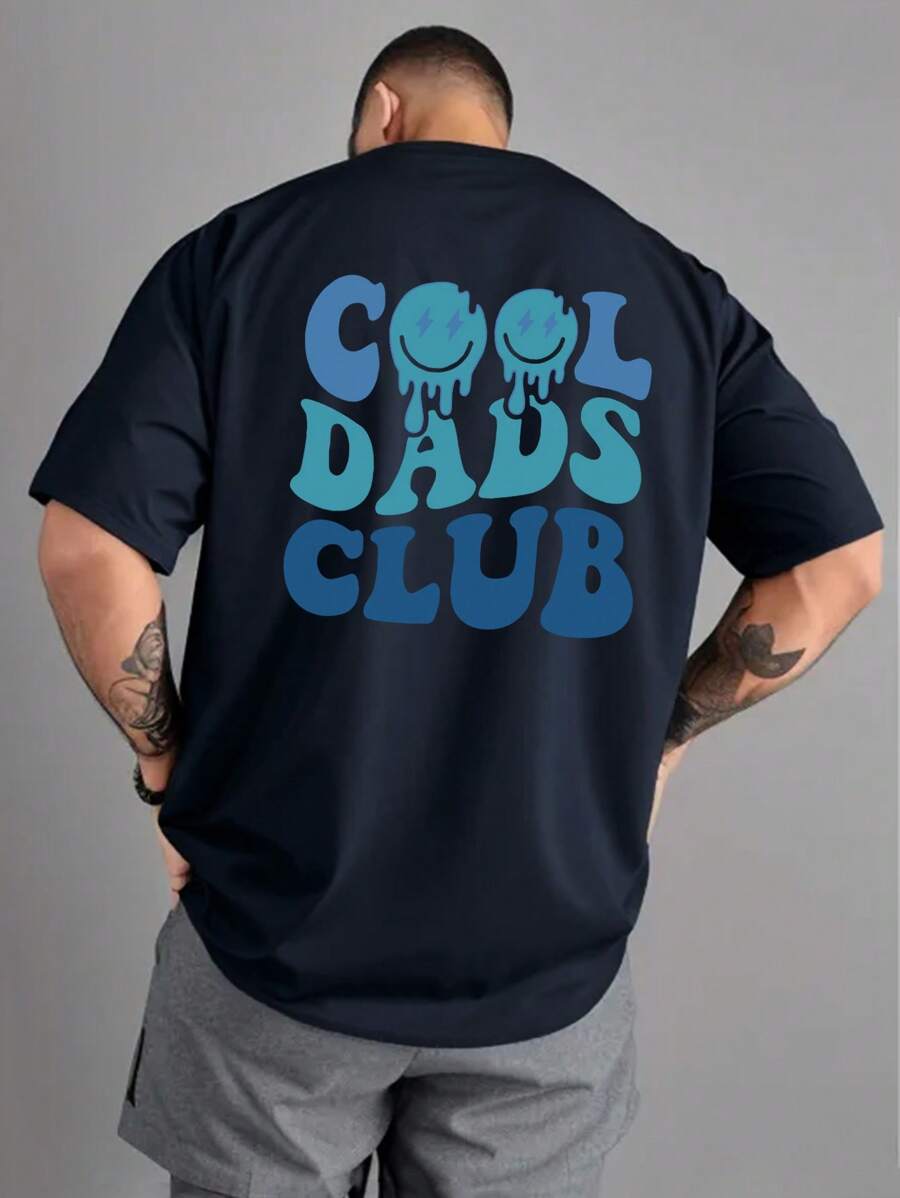 Summer New Men Outdoor Sports T-Shirt, "Cool Dad Club" Graphic Print, Suitable For Gift, Hiking Fishing T-Shirt, Suitable For Daily Wear, Outdoor Travel, Father's Day Gift, Christmas Gift For Dad, Daily Casual Versatile Short Sleeve T-Shirt