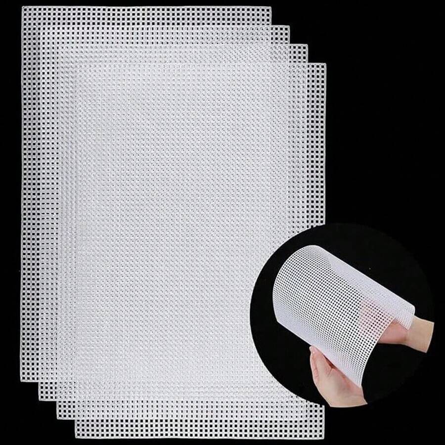 Sewing Plastic Canvas Sheets White Mesh Sheets For DIY Embroidered Woven Crafts