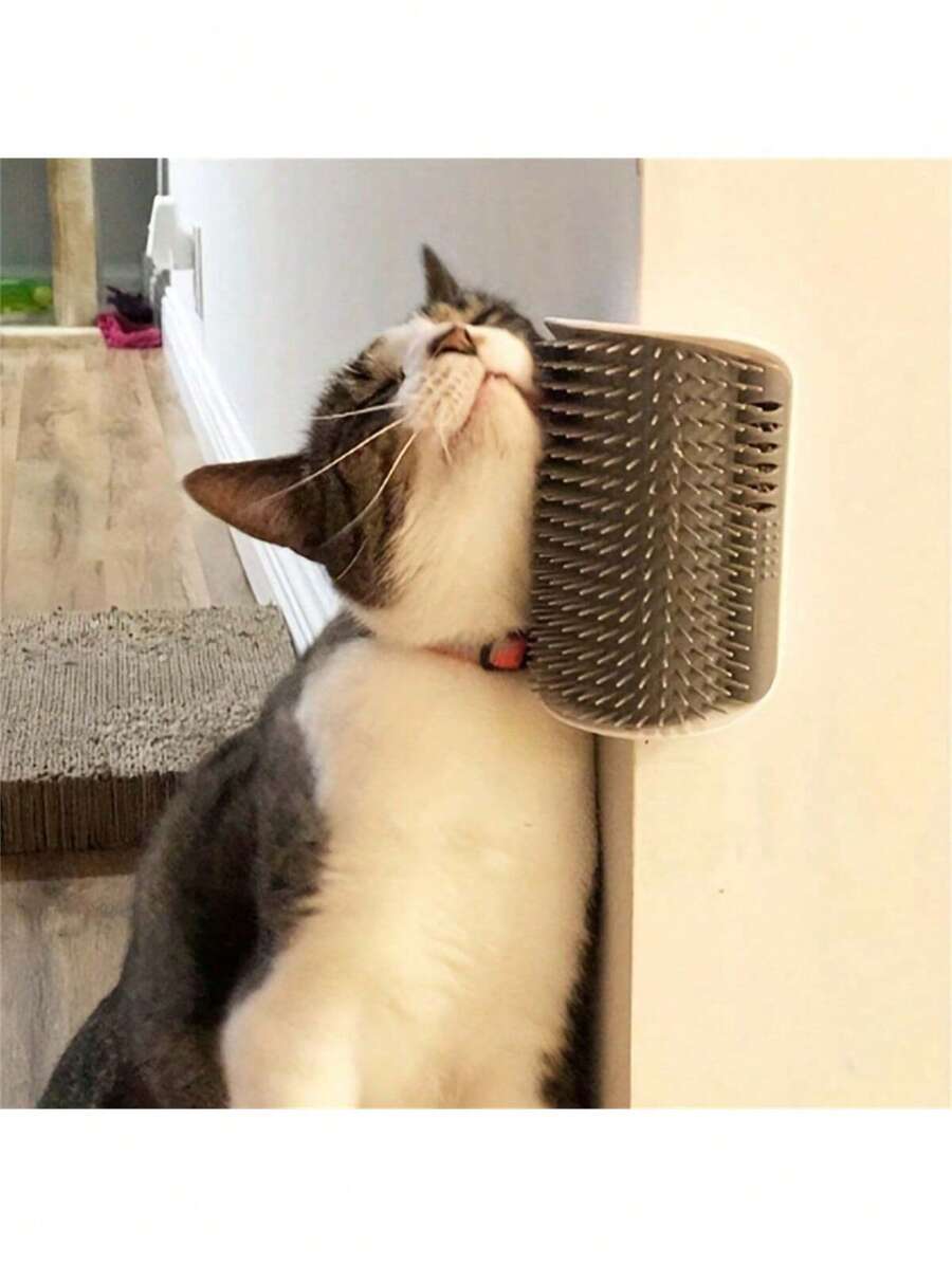 Stazione di auto-grooming per animali domestici: Pettine da massaggio montato a parete per gatti, ideale per la cura del pelo e il rilassamento