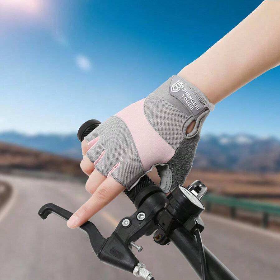 1 Paio Di Guanti Imbottiti Antiscivolo Per Donne, Traspiranti A Mezza Dita, Per Allenamento Con Manubri, Bilancieri, Ciclismo, Palestra, Sport, Esercizio Domestico, Guanti Da Palestra Per Donne, Guanti Da Boxe, Guanti Da Palestra, Guanti Da Palestra, Guanti Da Palestra Per Uomo